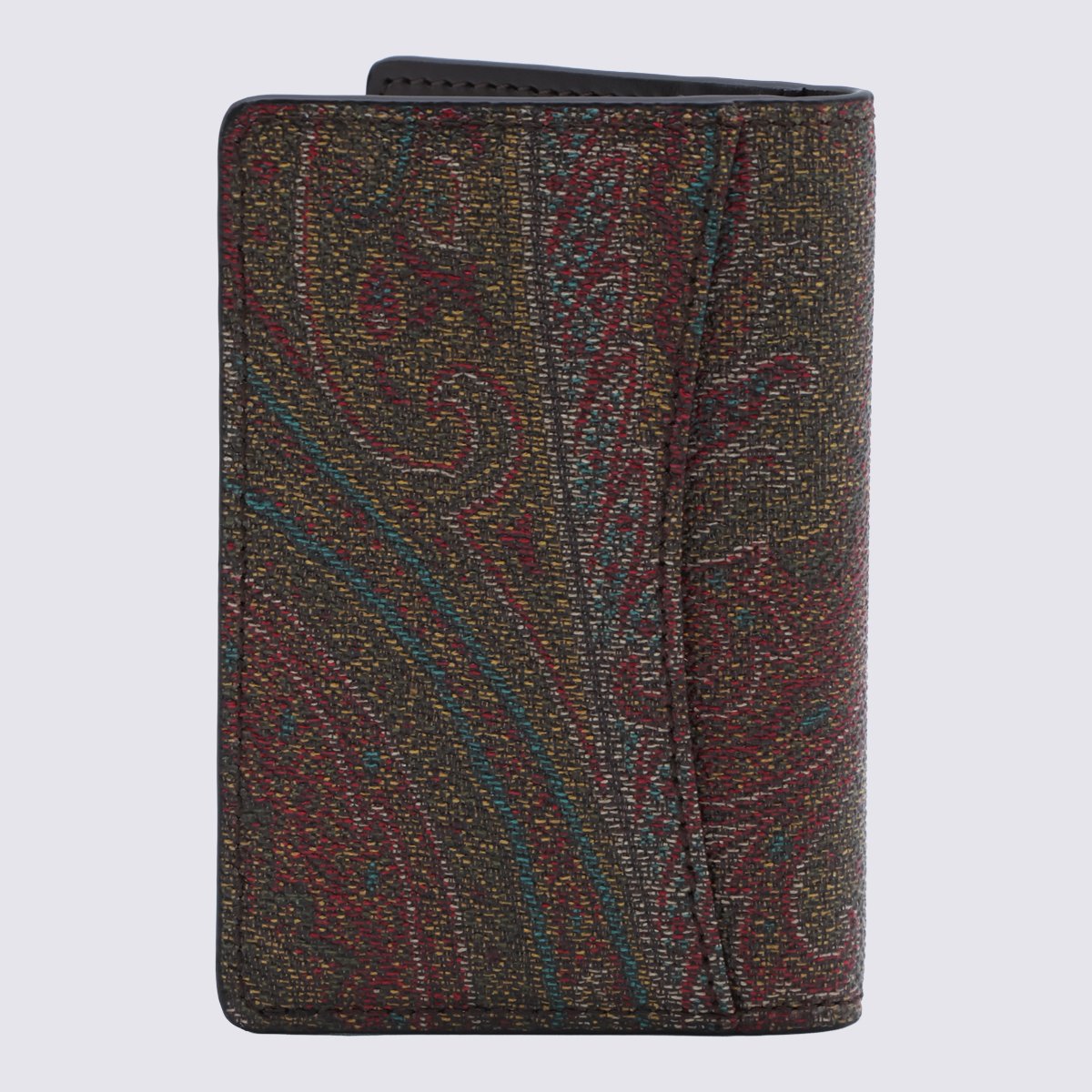 Etro Intricate Paisley Bifold Wallet In Muted Tones Grijs