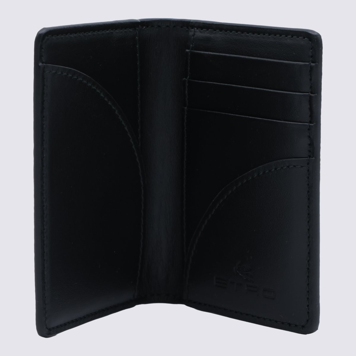 Etro Textured Paisley Pattern Compact Wallet Zwart