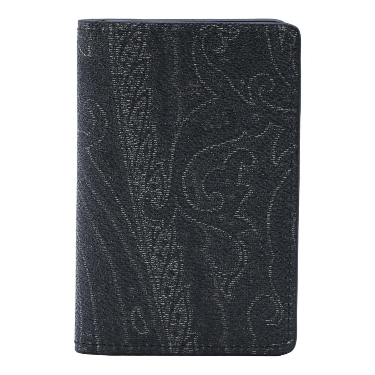 Etro Textured Paisley Pattern Compact Wallet Zwart