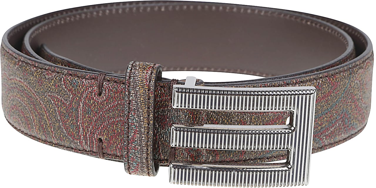 Etro Arnica Logo Belt Brown Bruin