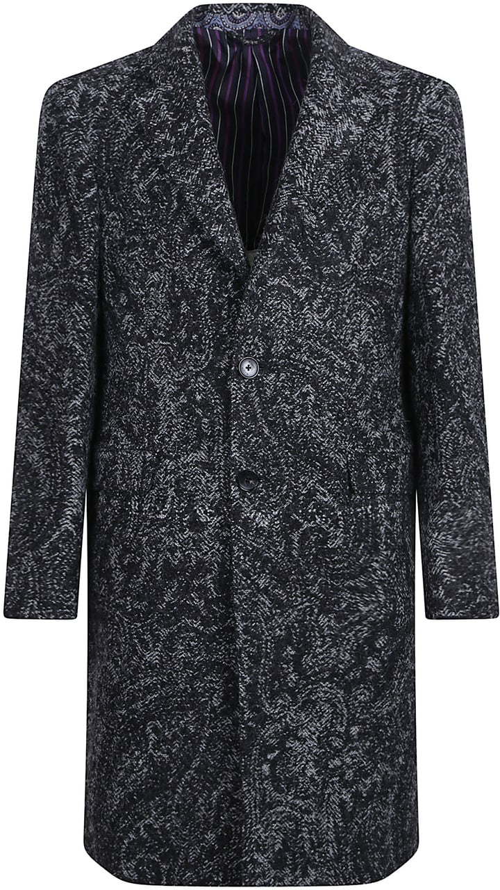 Etro Roma Classic Coat Grey Grijs