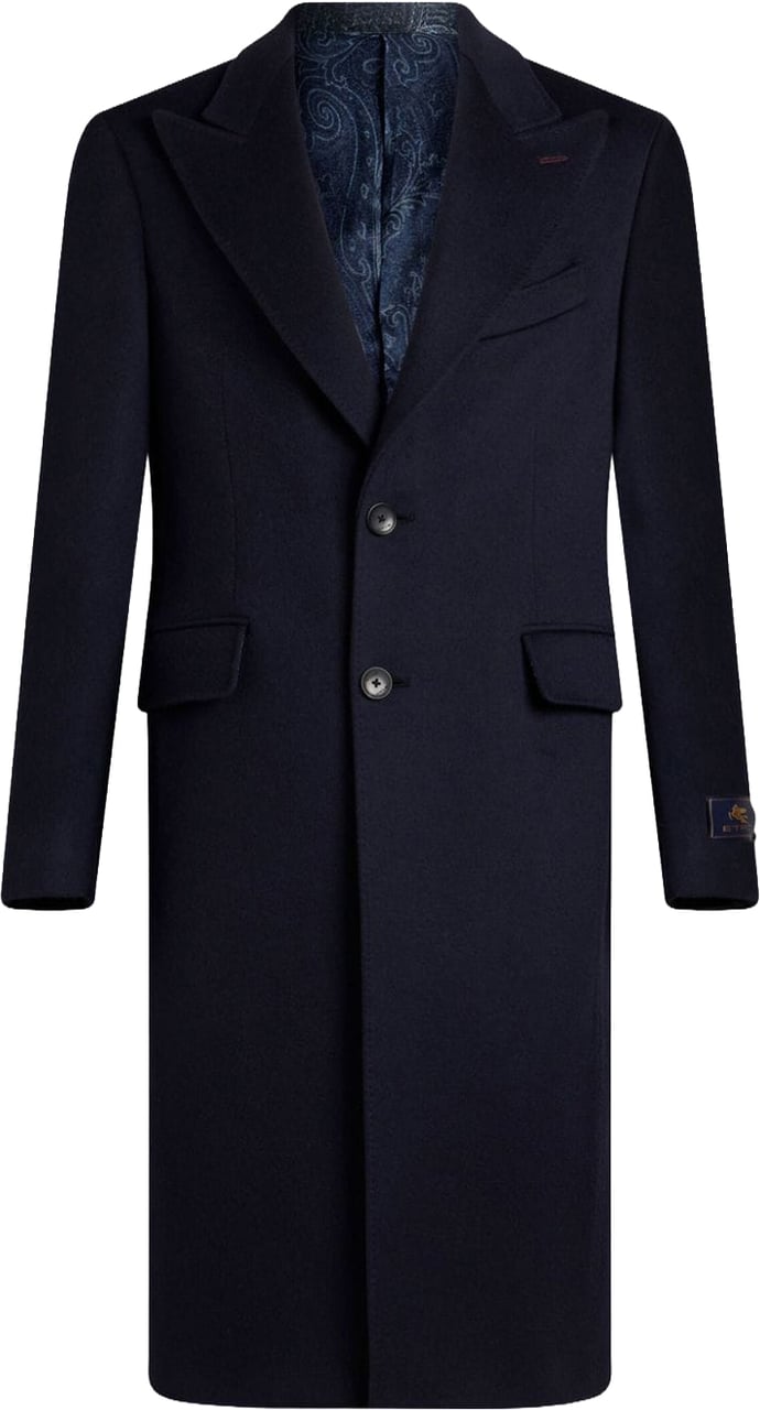 Etro Coats Blu Navy