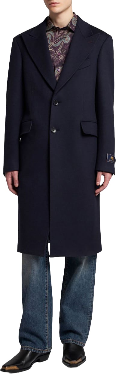 Etro Coats Blu Navy