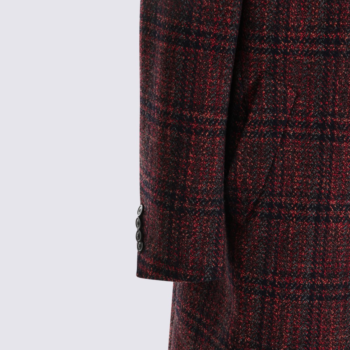 Etro Tailored Long Plaid Coat With Notched Lapel Zwart