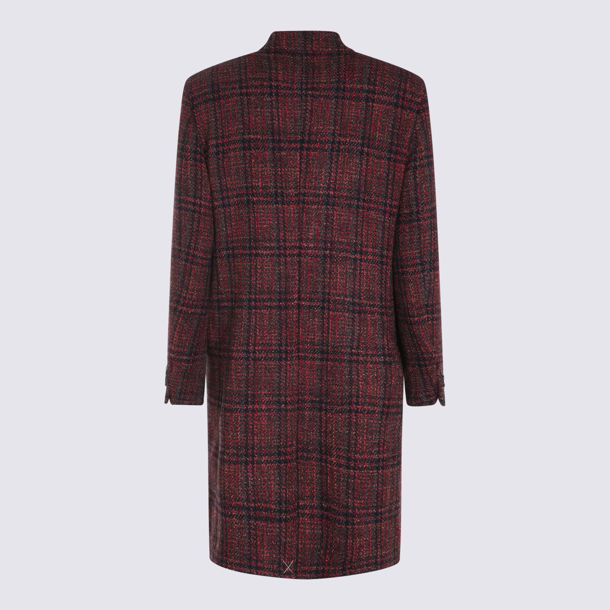 Etro Tailored Long Plaid Coat With Notched Lapel Zwart