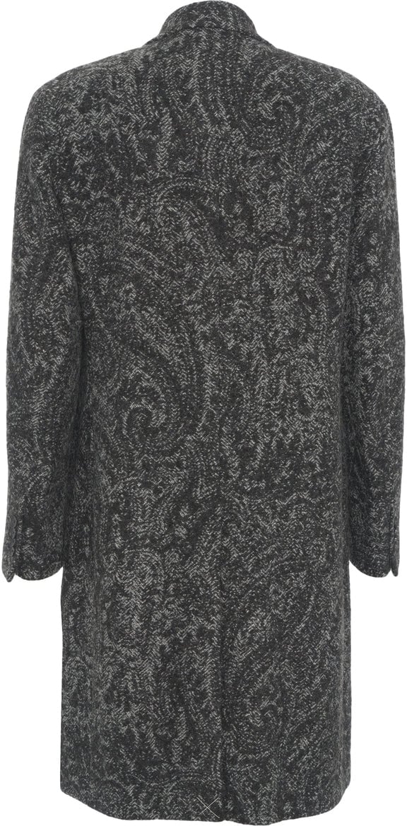 Etro Jacquard coat in wool blend Beige