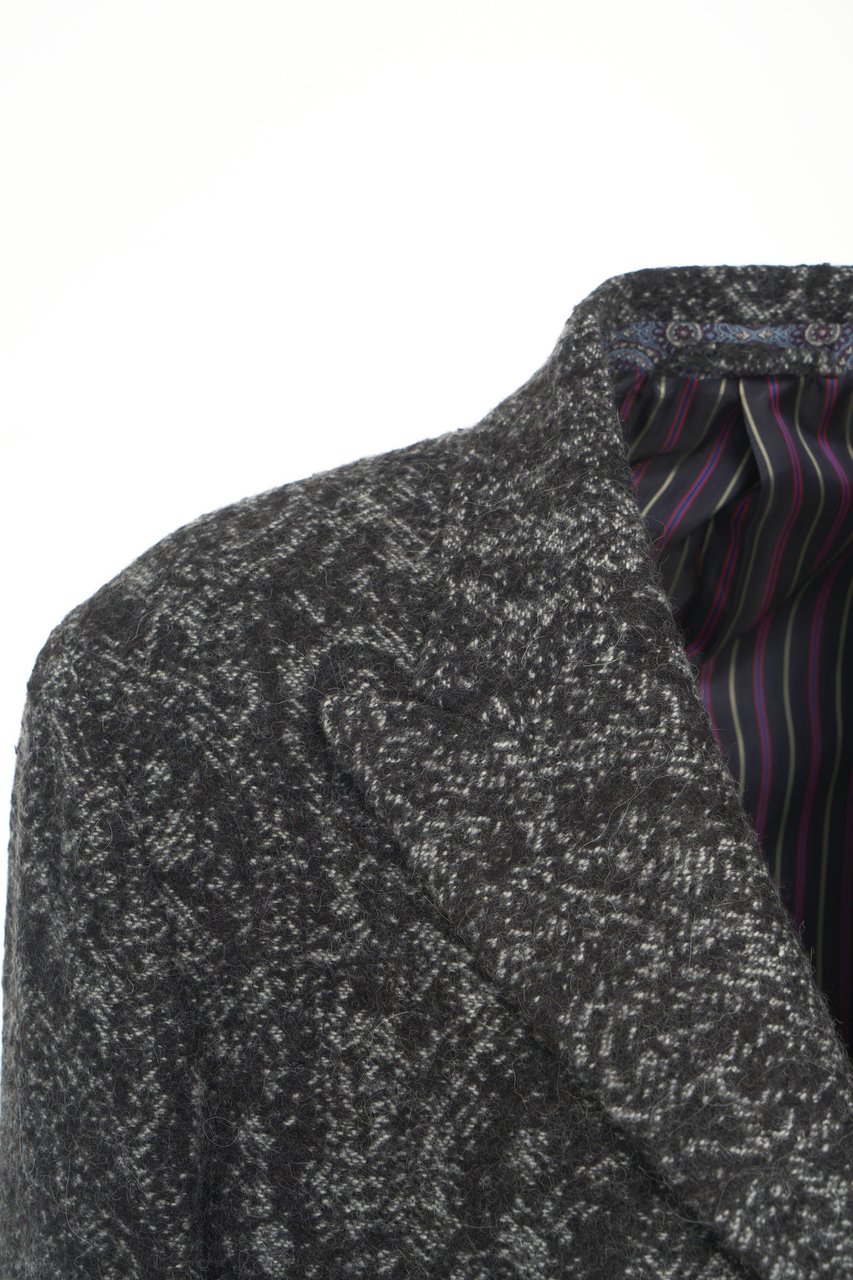 Etro Jacquard coat in wool blend Beige