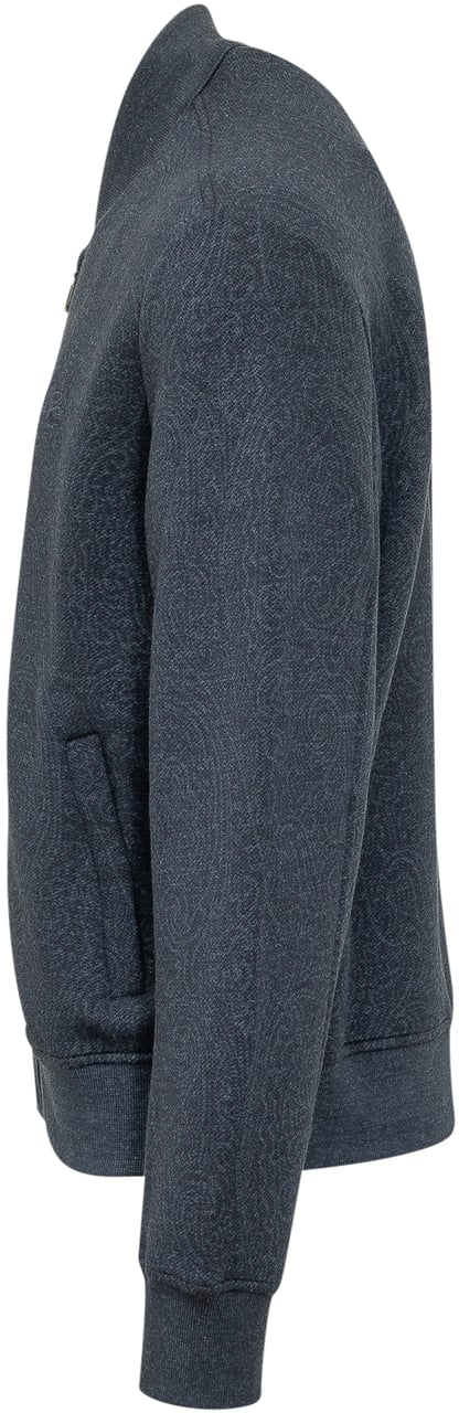 Etro Giacca Con Zip E Collo Alto Navy