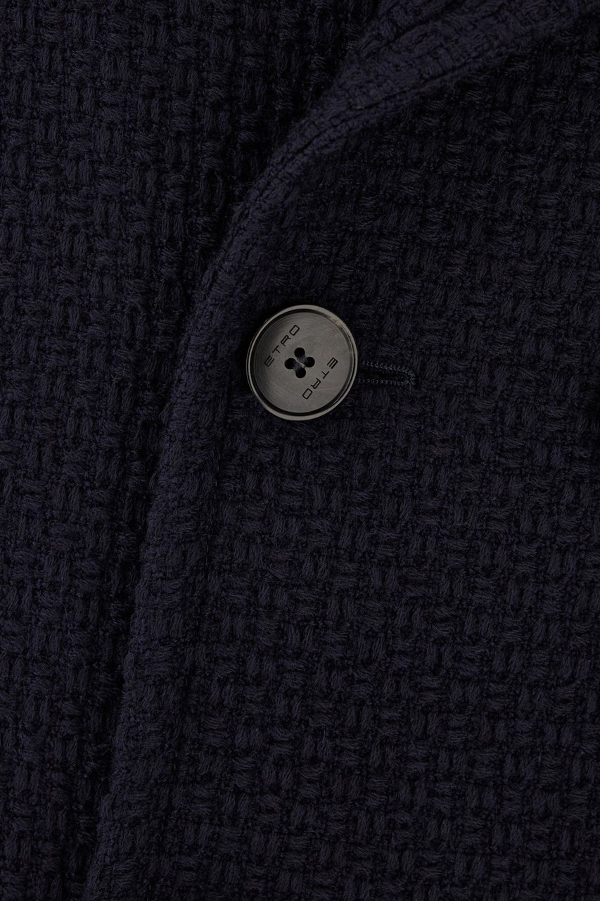Etro Etro Navy blue wool coat Blauw