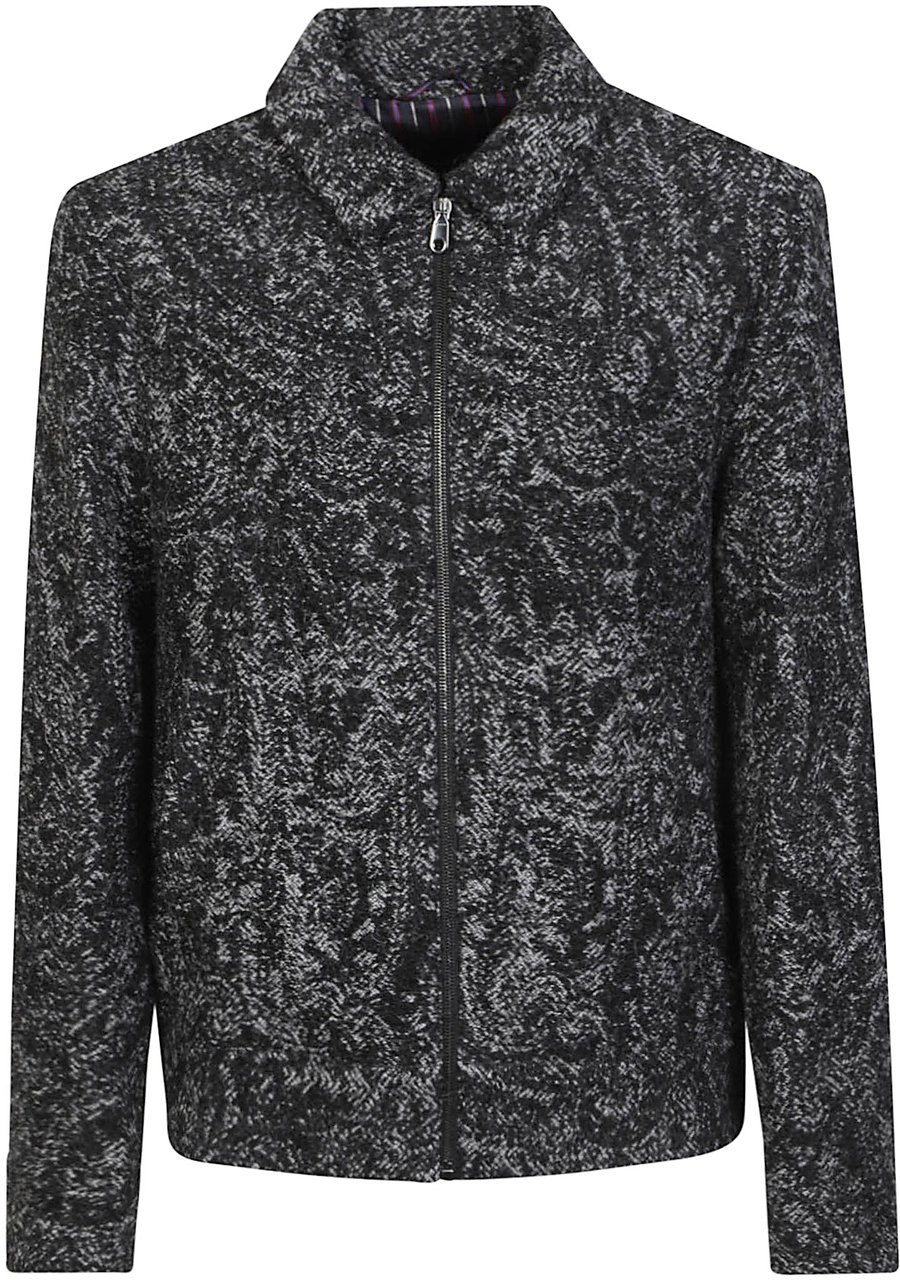 Etro Shirt Collar Bomber Jacket Grey Grijs