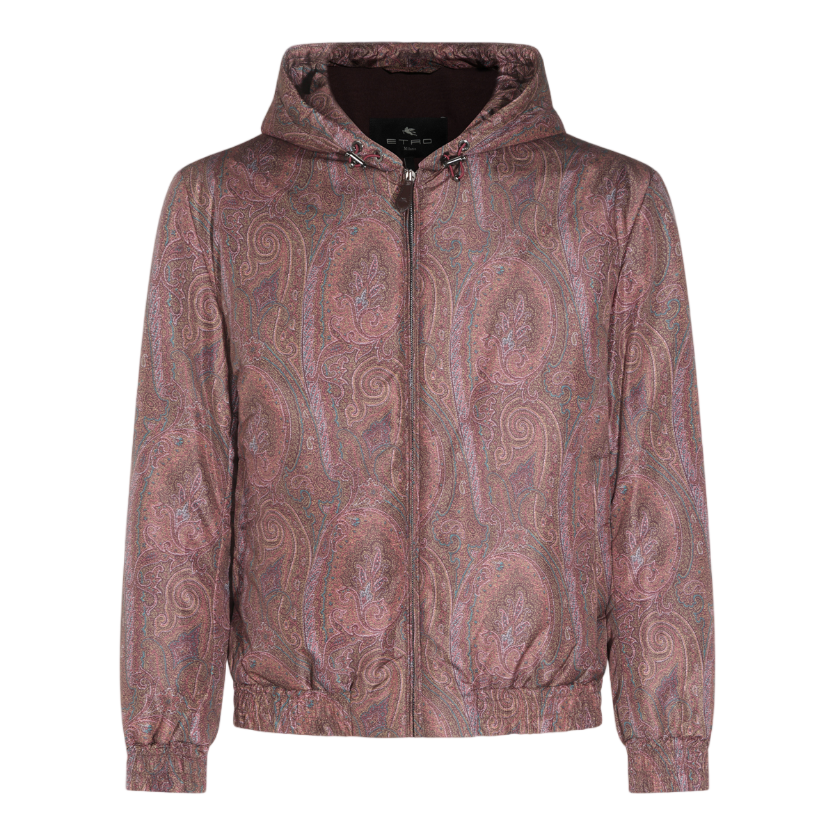 Etro Hooded Casual Jacket With Intricate Paisley Pattern Bruin