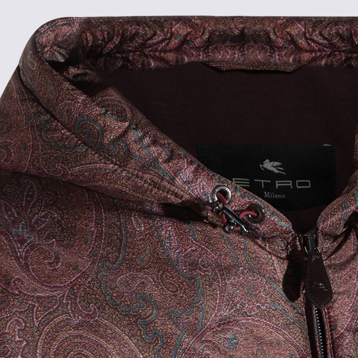 Etro Hooded Casual Jacket With Intricate Paisley Pattern Bruin