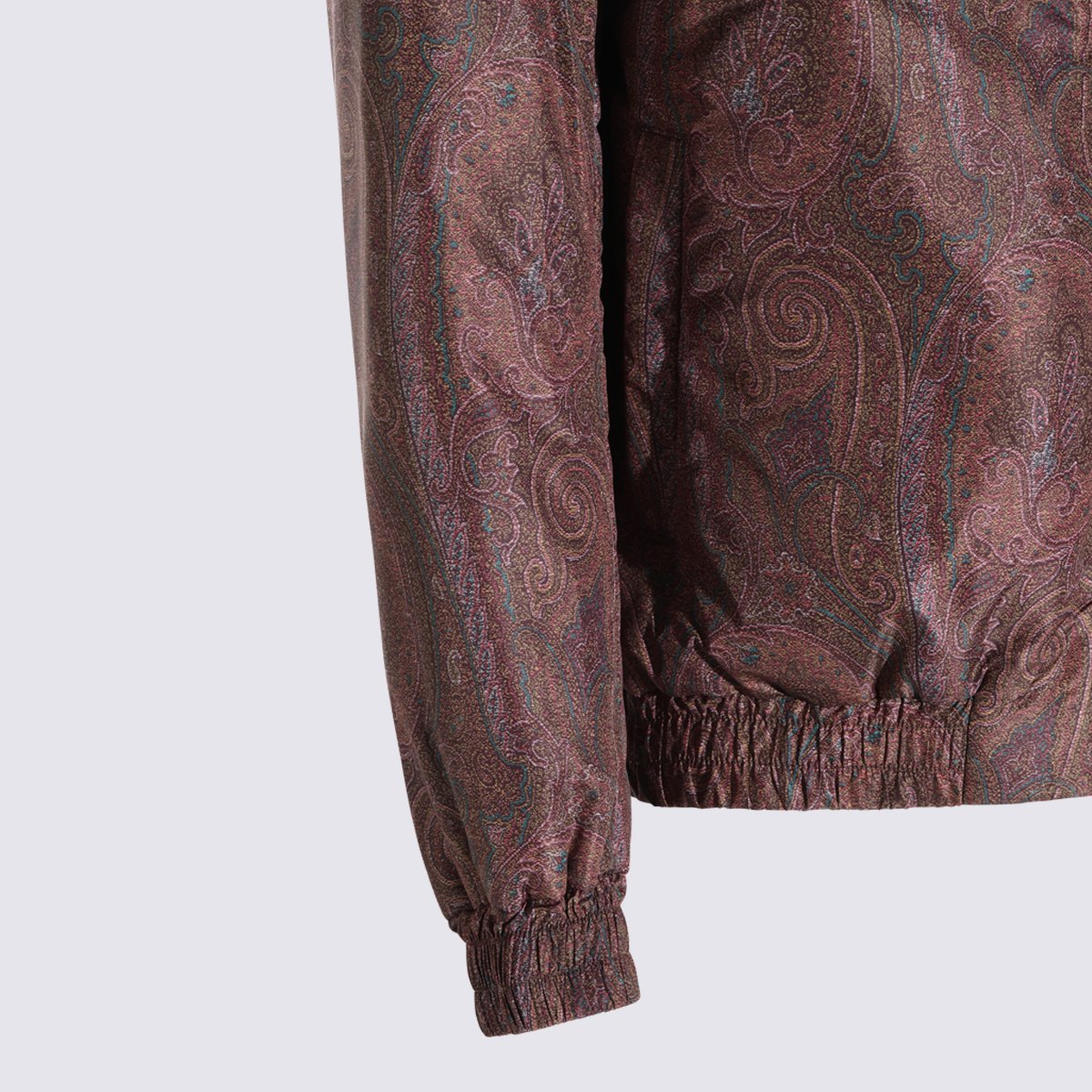 Etro Hooded Casual Jacket With Intricate Paisley Pattern Bruin