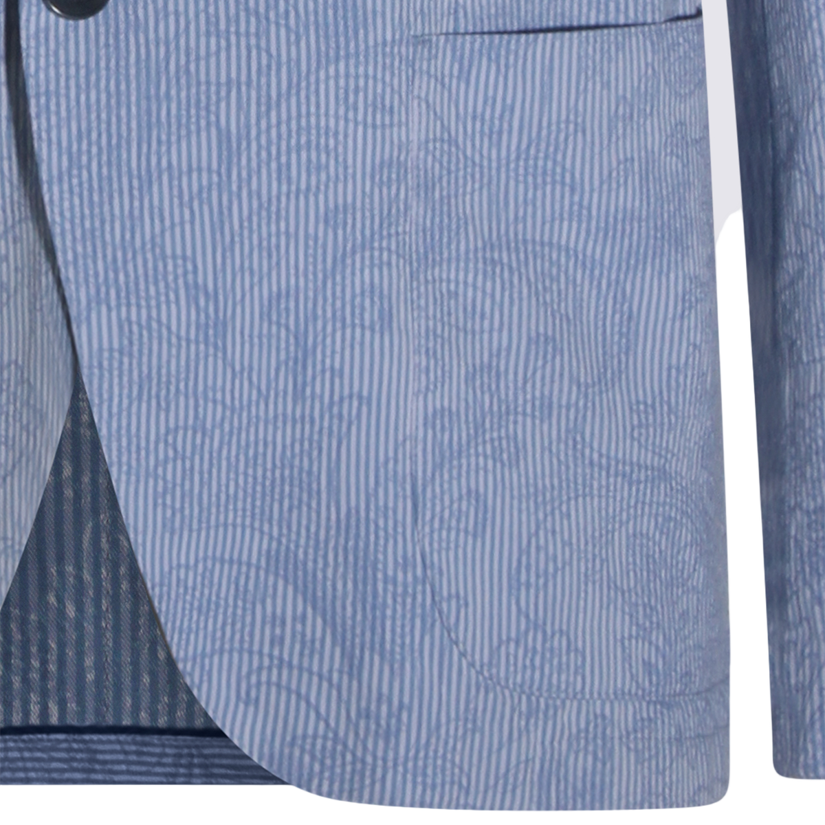 Etro Tailored Blue Jacket with Paisley Detail Blauw