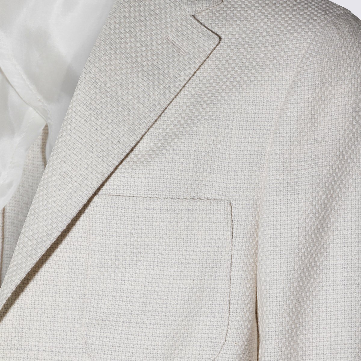 Etro Classic Tailored Beige Blazer with Textured Weave Neutraal