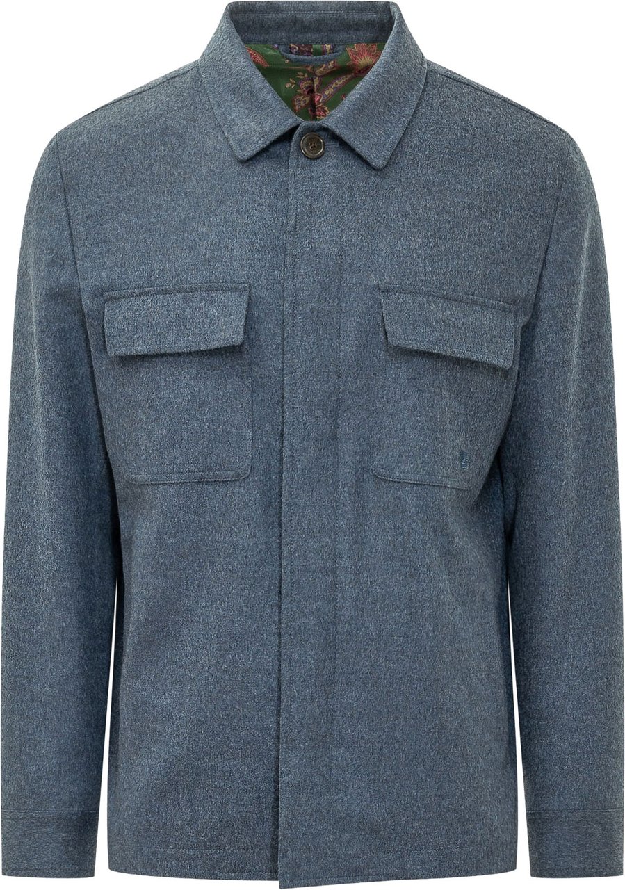 Etro PATCH PKT SHIRT JACKET Blauw