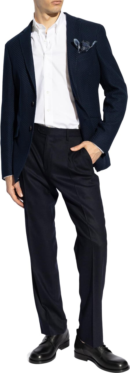 Etro Navy Roma Jersey Jacket Zwart