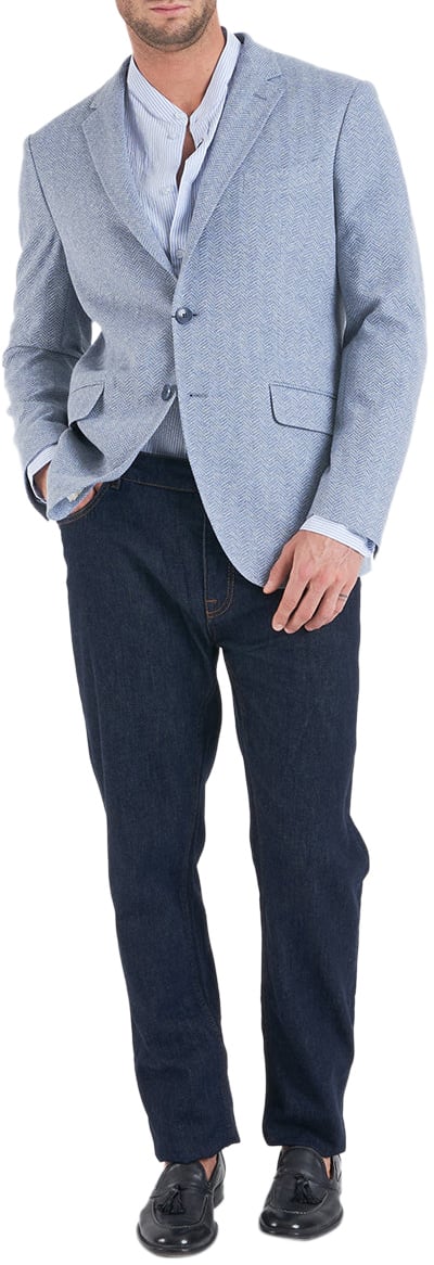 Etro Blazer with herringbone pattern Blauw