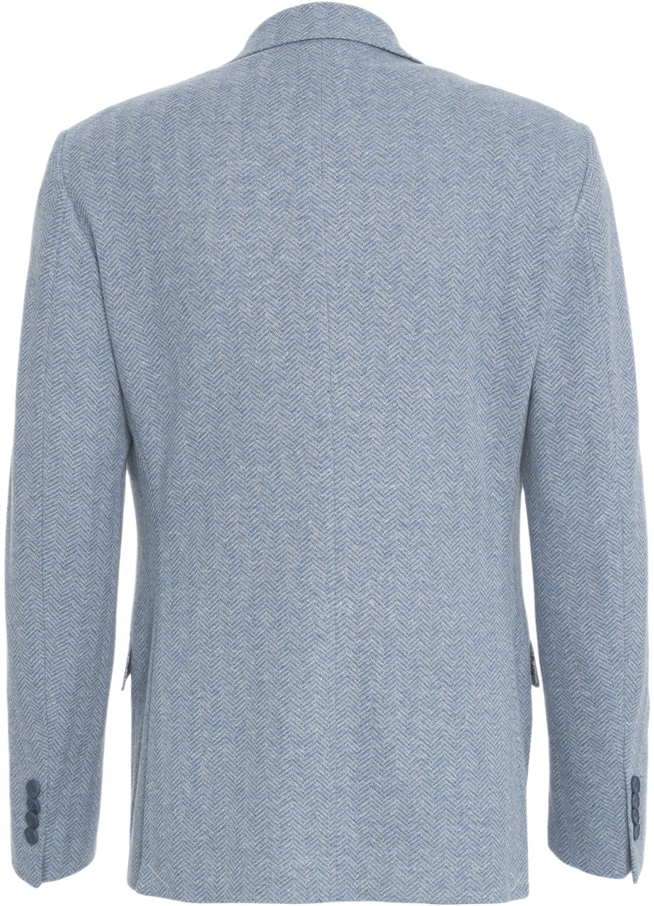 Etro Blazer with herringbone pattern Blauw