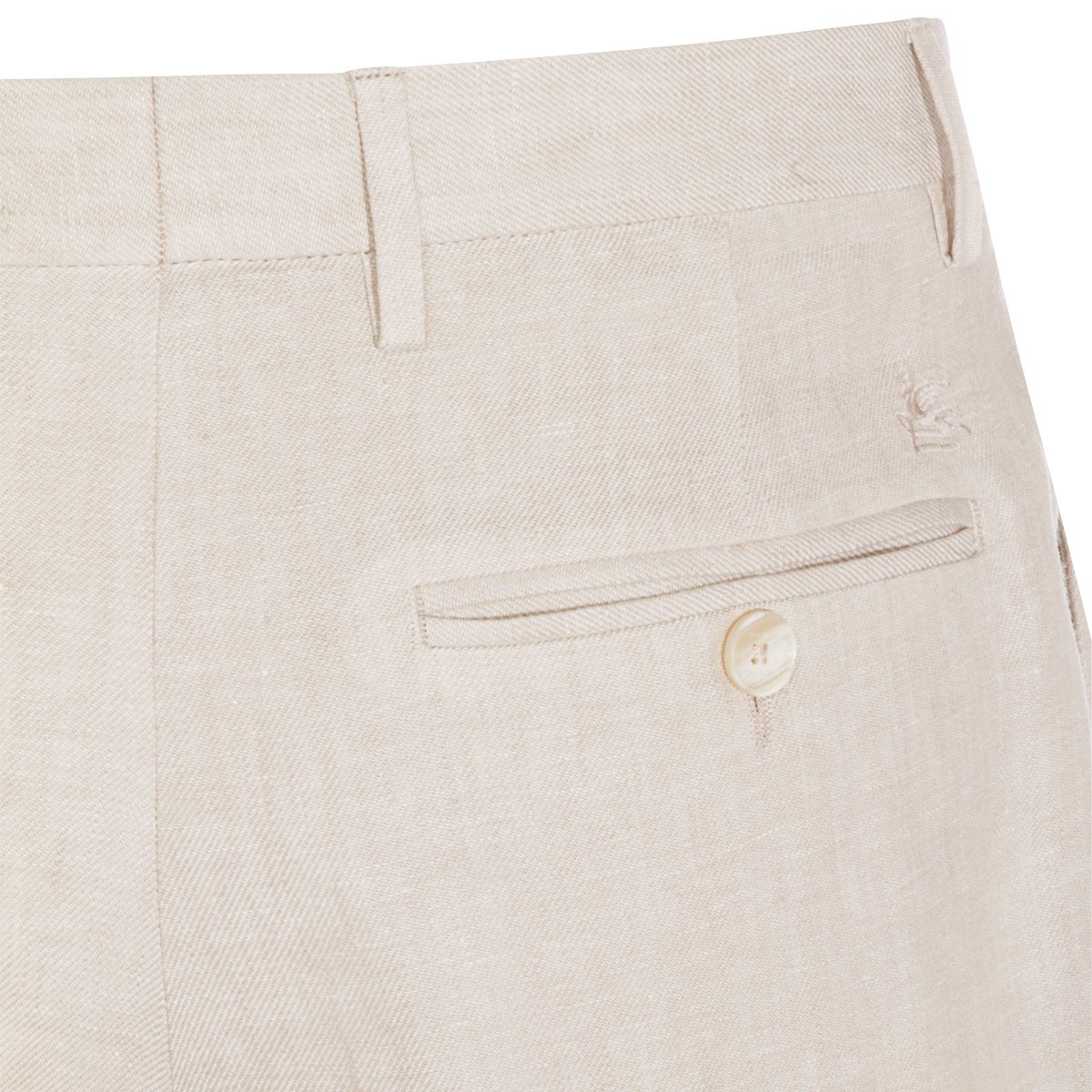 Etro Slim Tailored Trousers with High Waist and Pleated Front Neutraal