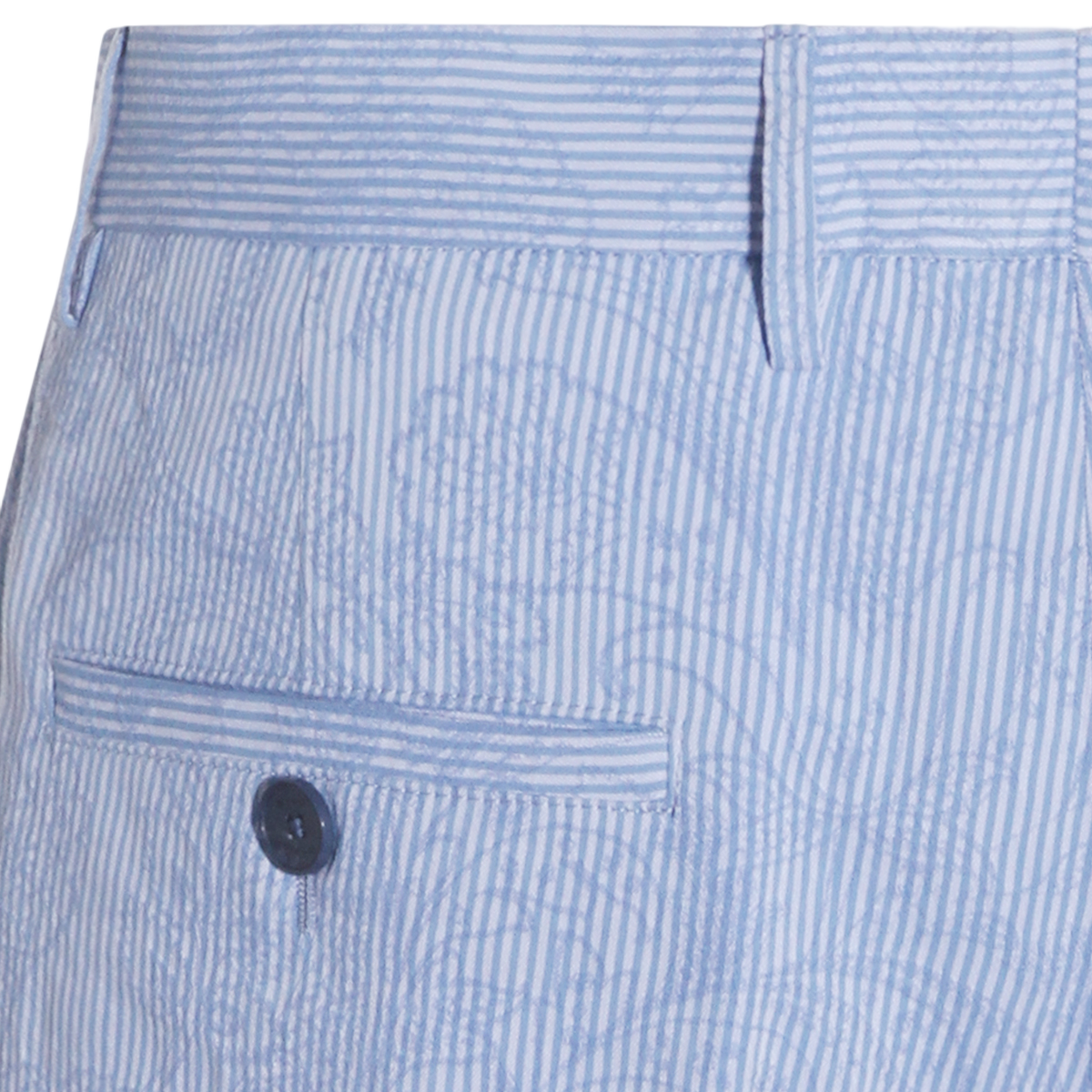 Etro Tailored Blue Shorts with Stripe Pattern Blauw