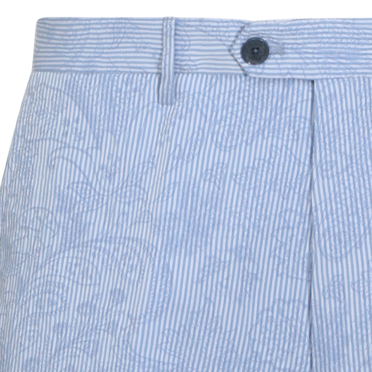 Etro Tailored Blue Shorts with Stripe Pattern Blauw
