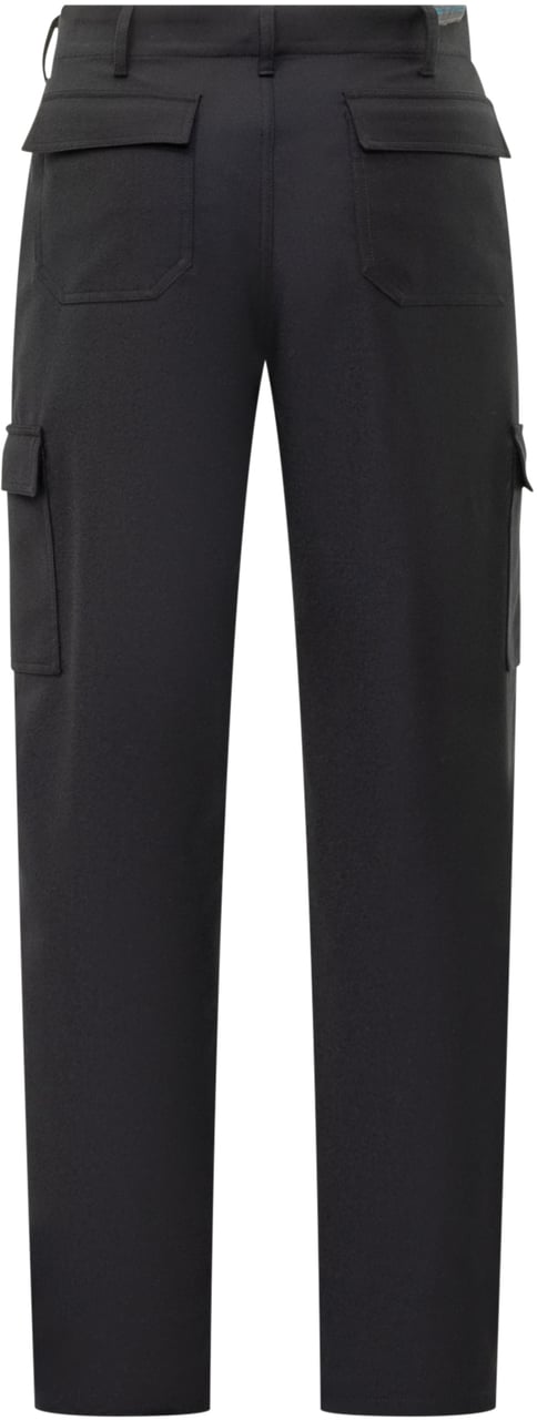 Etro Etro Pantaloni Cargo Neri in Lana Uomo Zwart