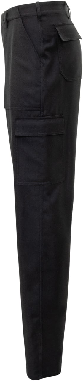 Etro Etro Pantaloni Cargo Neri in Lana Uomo Zwart