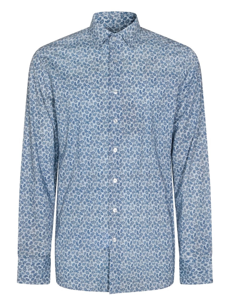 Etro Roma Long-Sleeve Blue Paisley Pattern Shirt Blauw