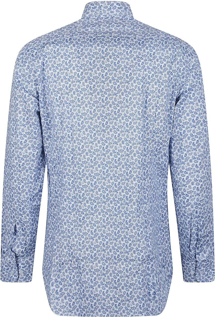Etro Long Sleeve Paisley Roma Shirt Blue Blauw