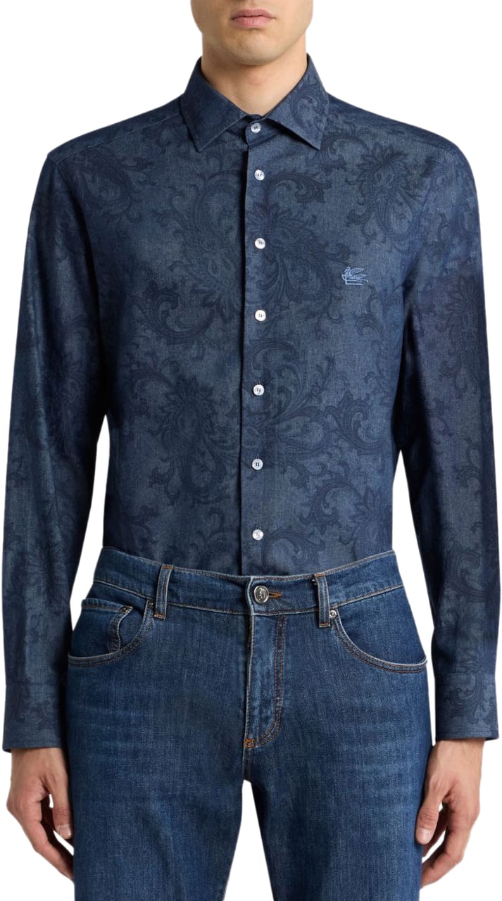 Etro Shirts Blue Blauw