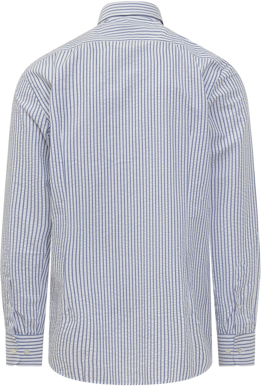 Etro Camicia Uomo a Righe Lichtblauw