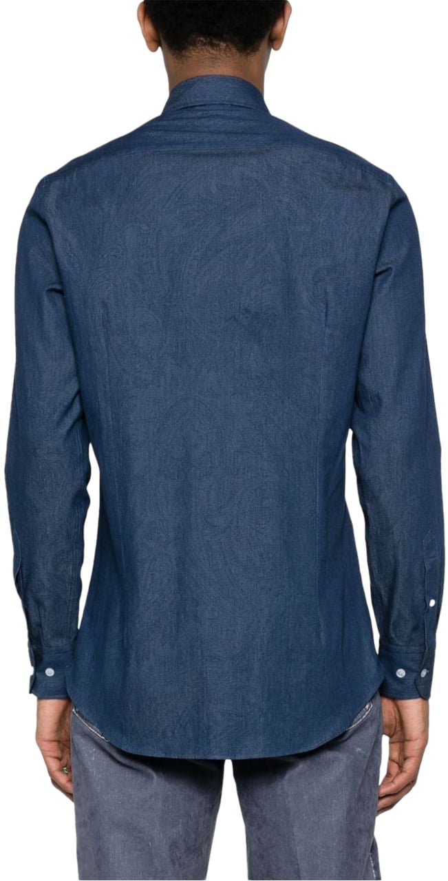 Etro shirt roma logo blue Blauw