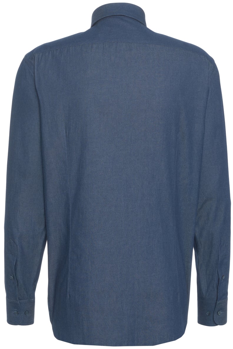 Etro Camicia con ricamo logo Blauw