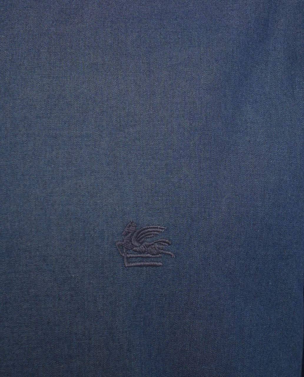 Etro Camicia con ricamo logo Blauw