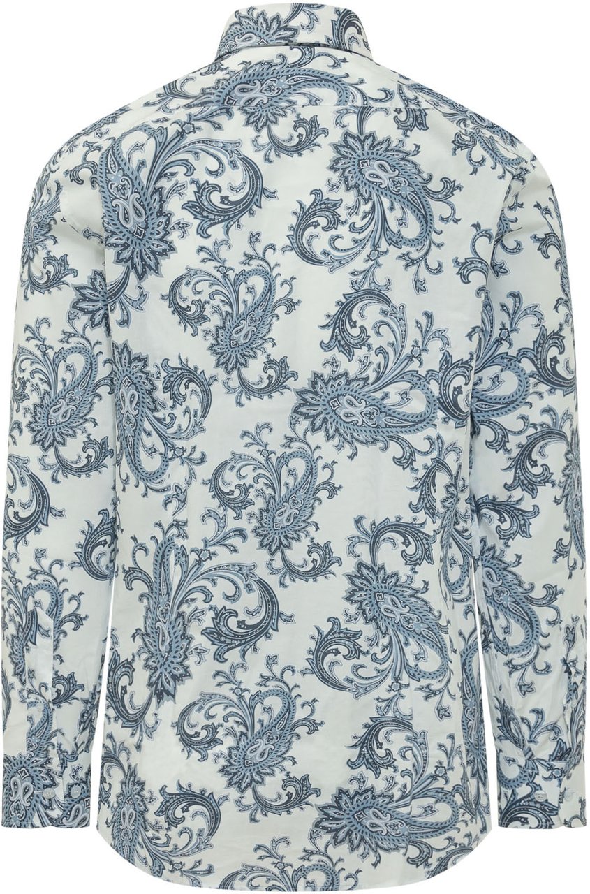 Etro Camicia Paisley Con Logo Ricamato Wit