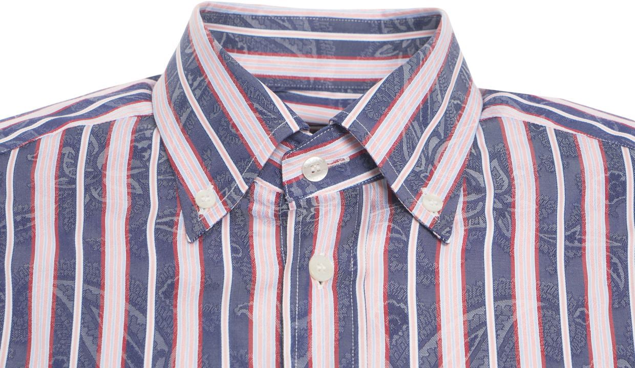 Etro Striped shirt with logo embroidery Divers