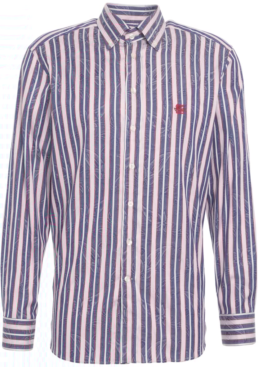 Etro Camicia a righe con ricamo logo Divers
