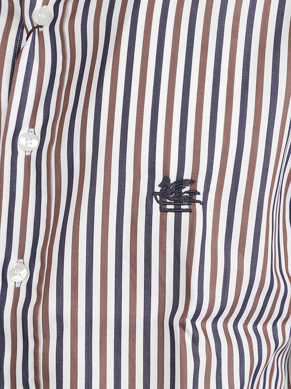 Etro Roma Logo Botton Down Long Sleeve Shirt White Wit
