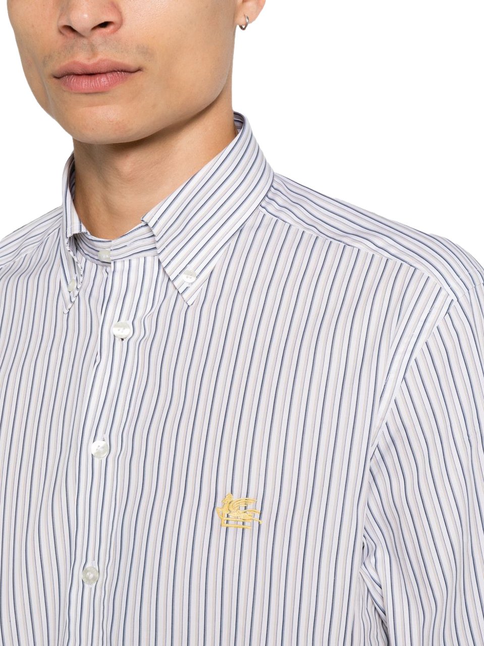 Etro Shirts Navy Wit
