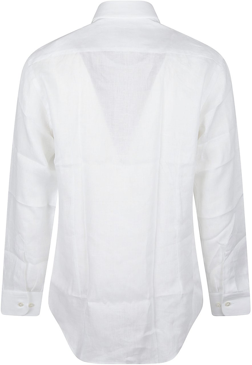 Etro Long Sleeve Pegaso Logo Roma Botton Down Shirt White Wit