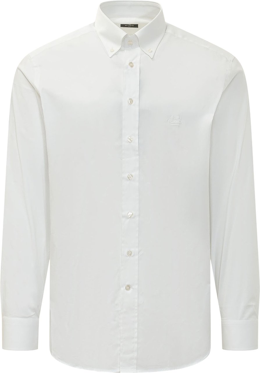 Etro Camicia Roma con Colletto Button Down Wit