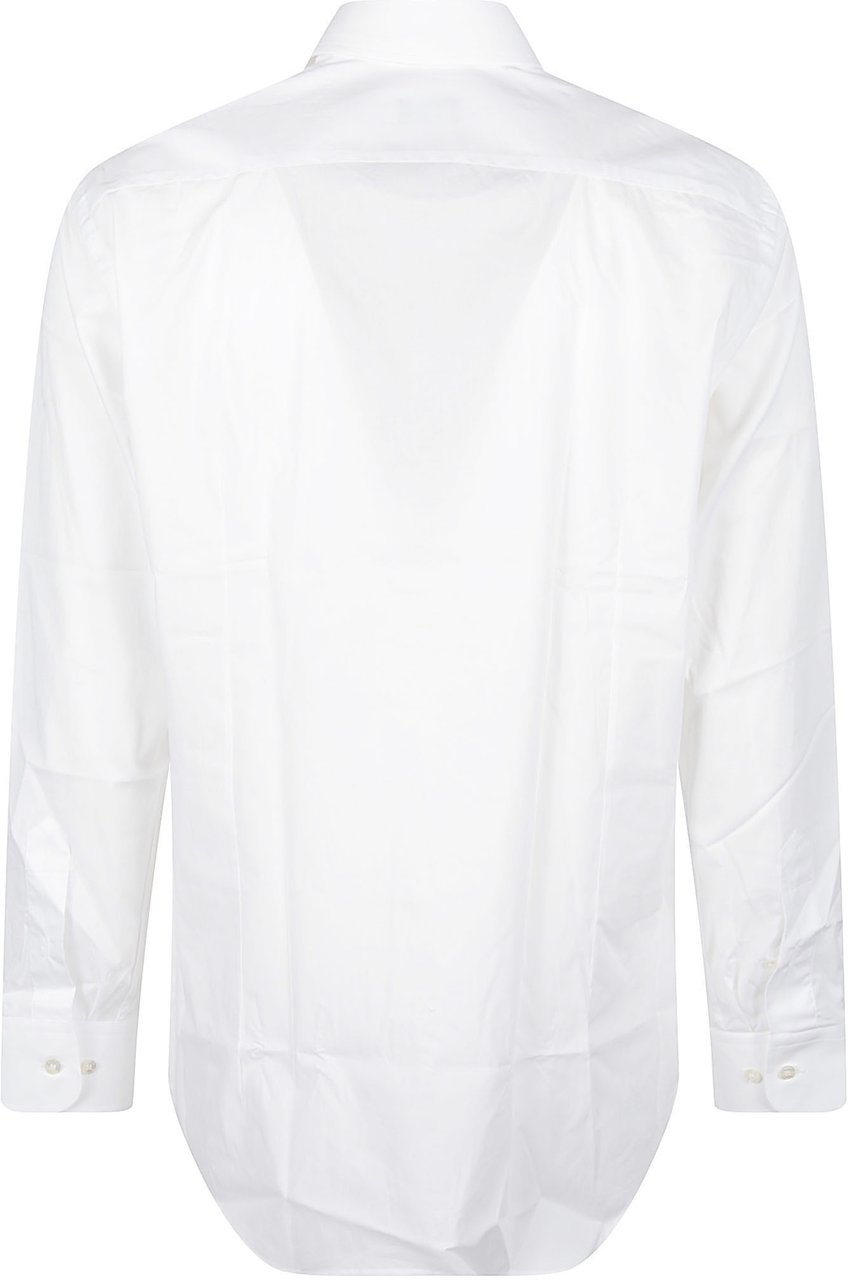 Etro Long Sleeve Pegaso Logo Roma Botton Down Shirt White Wit