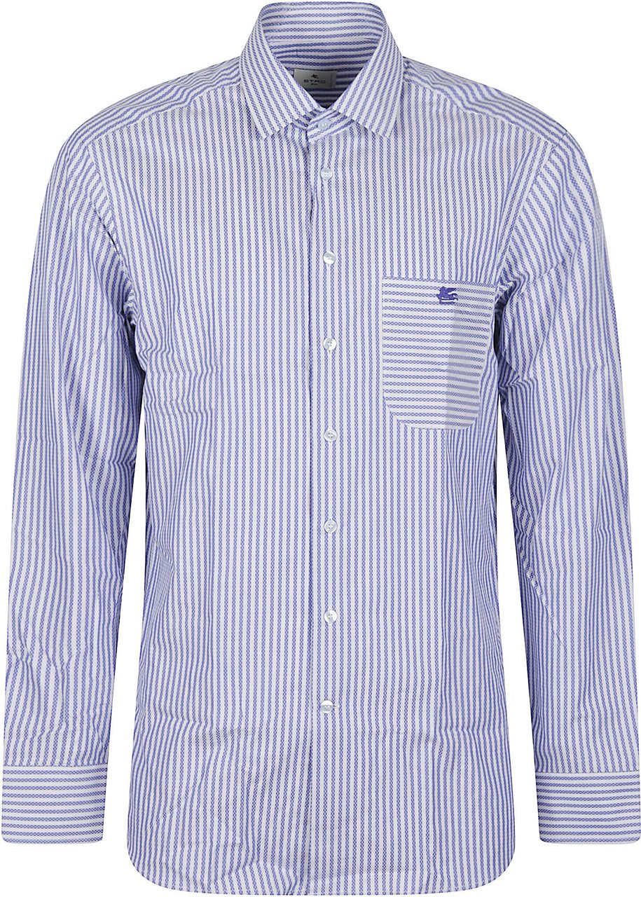 Etro Long Sleeve Shirt Blue Blauw