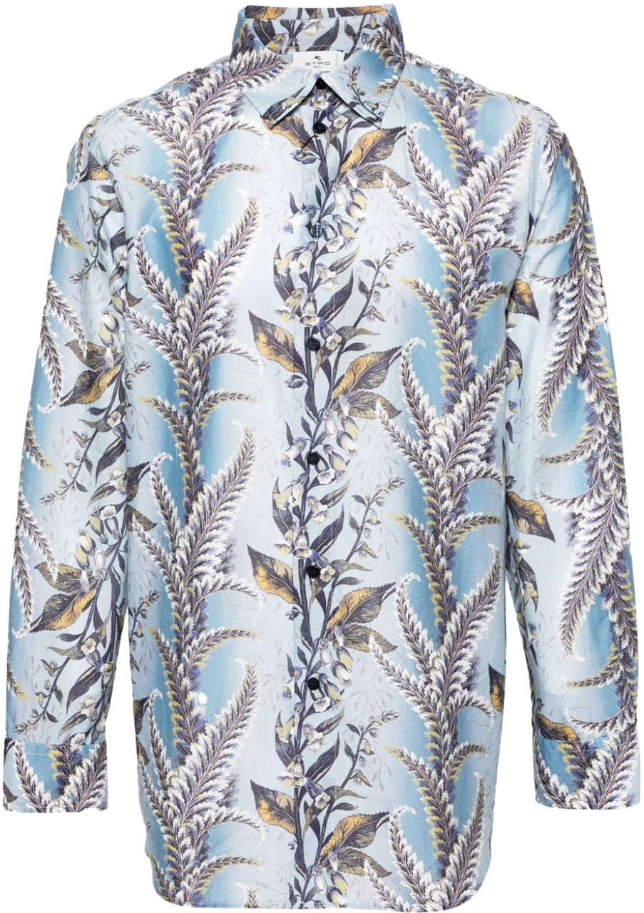 Etro Shirts Blue Blauw