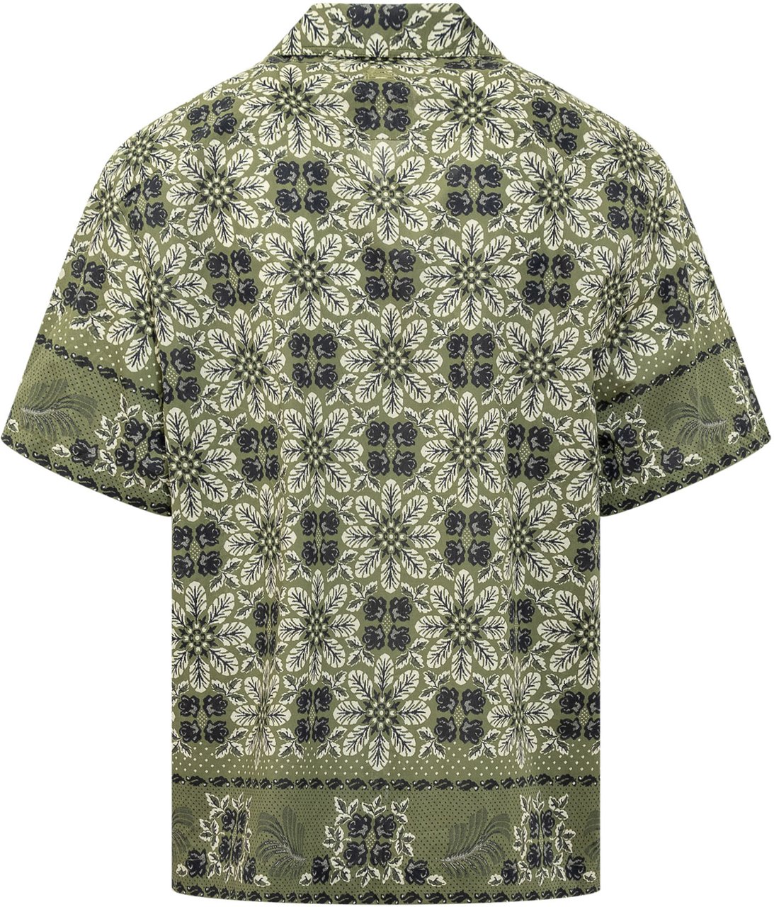 Etro Camicia Bowling con Stampa Foliage Floreale Groen