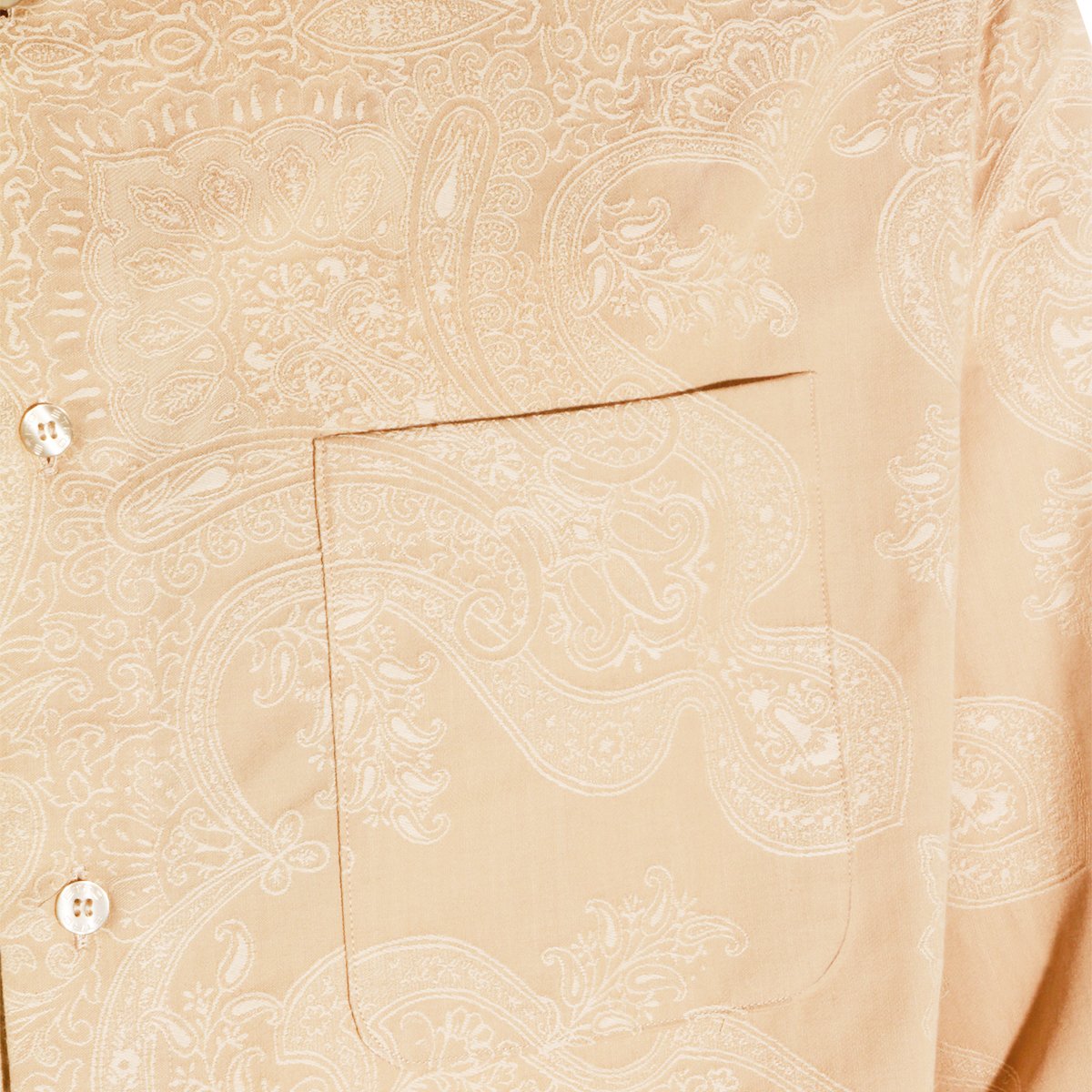 Etro Beige Paisley Jacquard Shirt with Classic Collar and Button-Down Front Neutraal