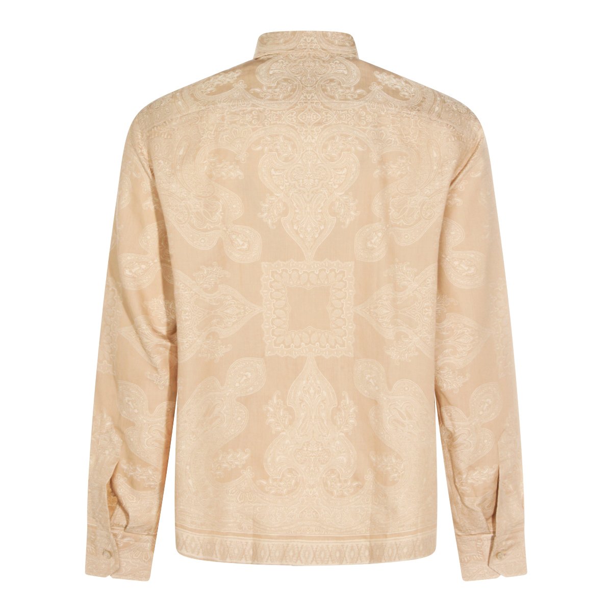 Etro Beige Paisley Jacquard Shirt with Classic Collar and Button-Down Front Neutraal
