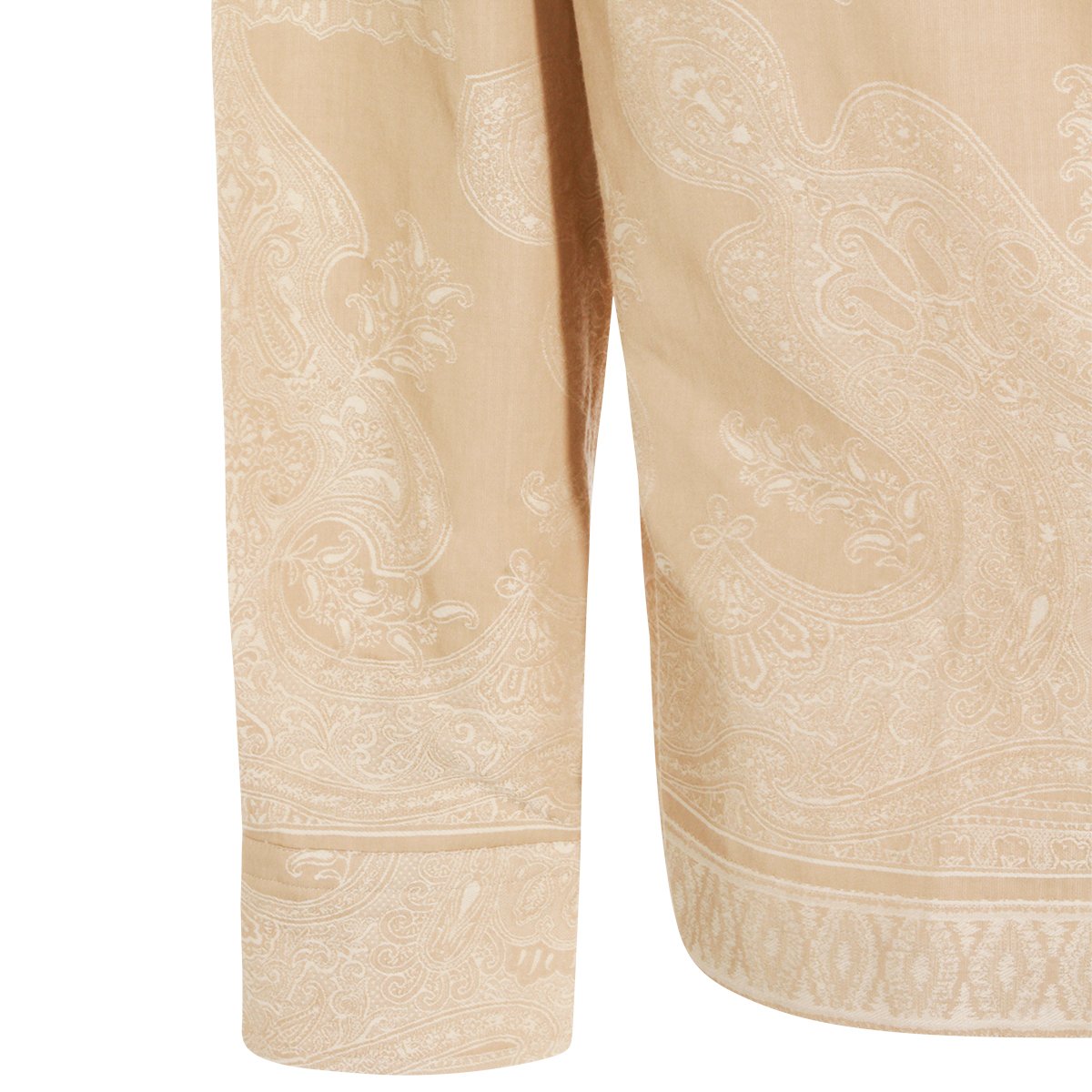 Etro Beige Paisley Jacquard Shirt with Classic Collar and Button-Down Front Neutraal
