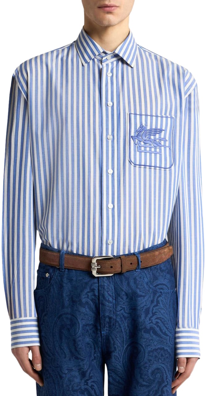 Etro Etro Shirts Clear Blue Blauw